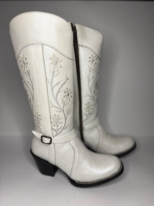 Bota Vaquera Vannesa res blanco