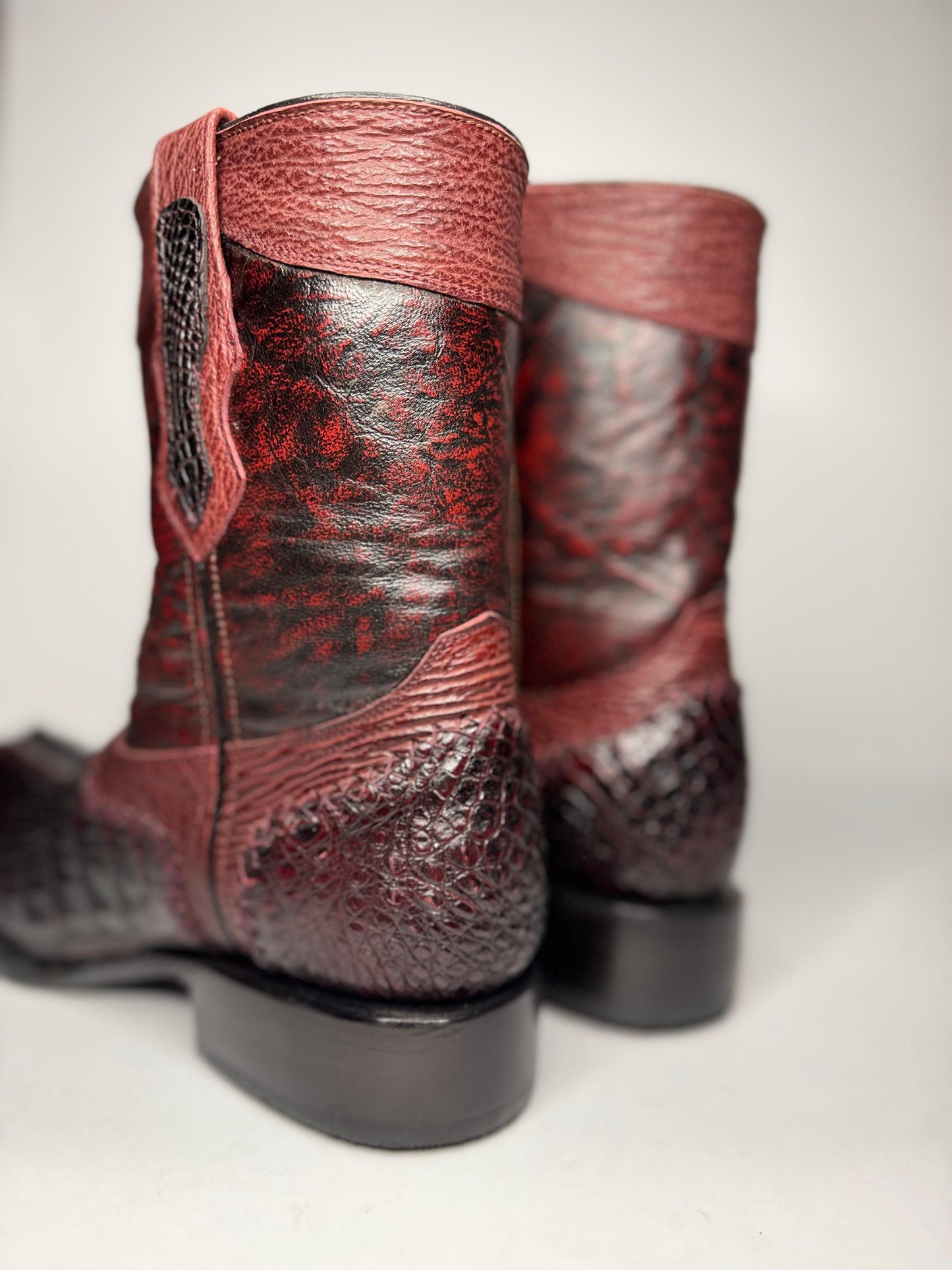 Bota Vaquera Ranger Caimán back Black Cherry