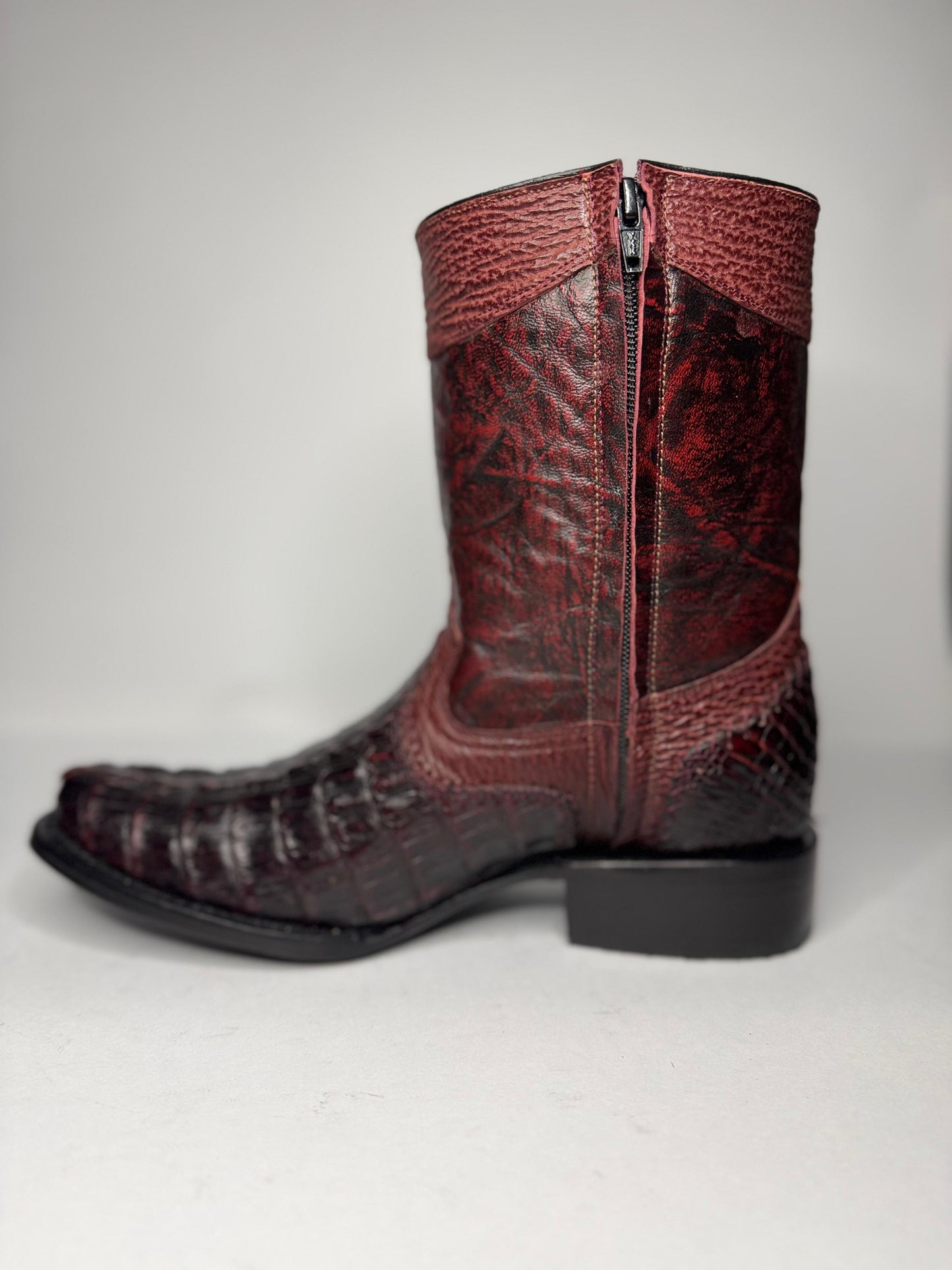 Bota Vaquera Ranger Caimán back Black Cherry